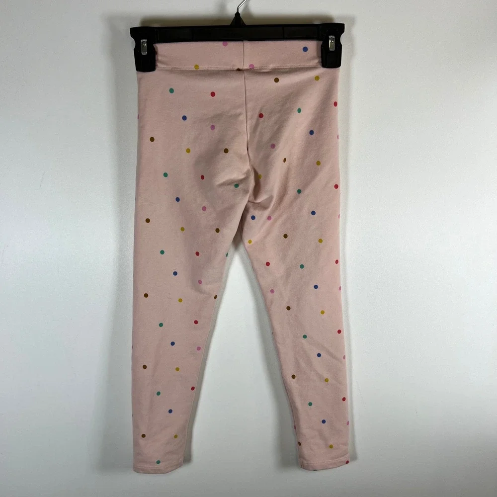 Boden Kids Pink Polka Dot Leggings Multi Color Spots Size 7-8Y‎ Cotton Blend